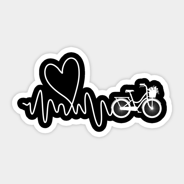 Womens Heartbeat Biking and Cycling Gift Sticker by CaptainHobbyist